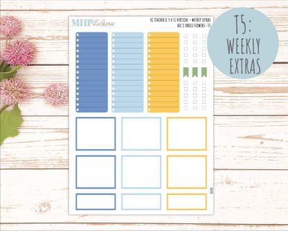 APRIL Stickers for EC Teacher Lesson Planner - Vertical Layout. 2026 Collection "Bee's Knees Flowers" || ECT