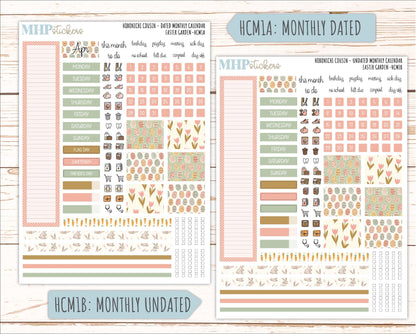 APRIL 2026 Stickers for Hobonichi Cousin. A5 Planners "Easter Garden" || HC