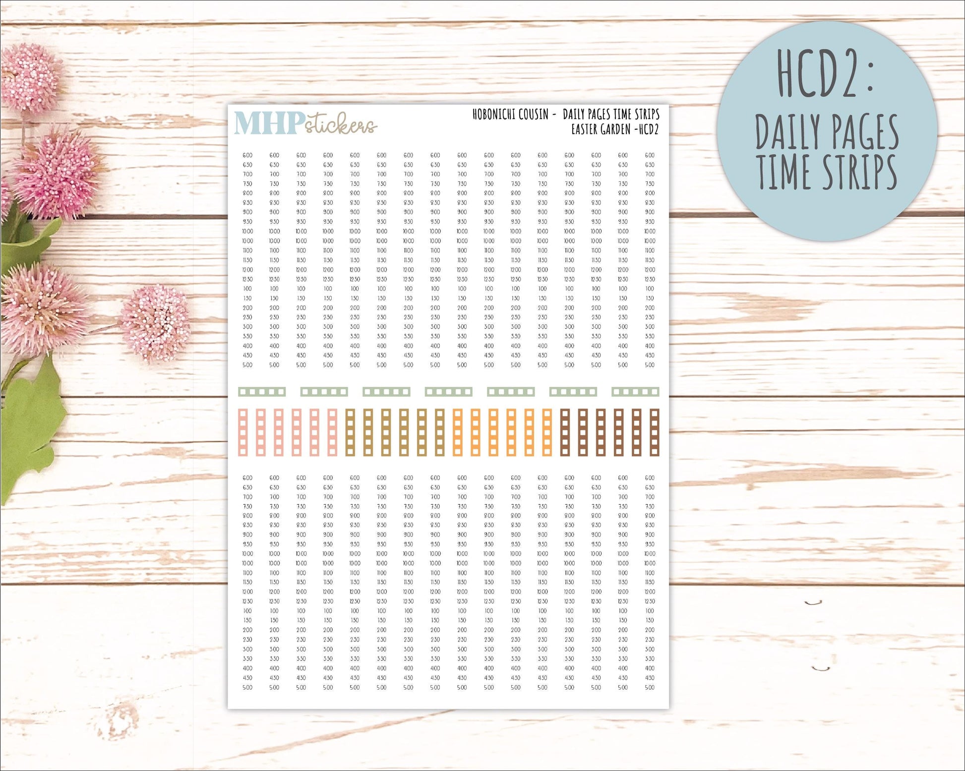 APRIL 2026 Stickers for Hobonichi Cousin. A5 Planners "Easter Garden" || HC