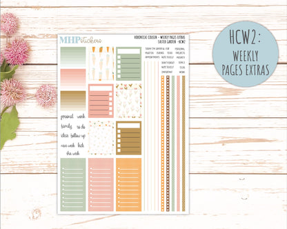 APRIL 2026 Stickers for Hobonichi Cousin. A5 Planners "Easter Garden" || HC