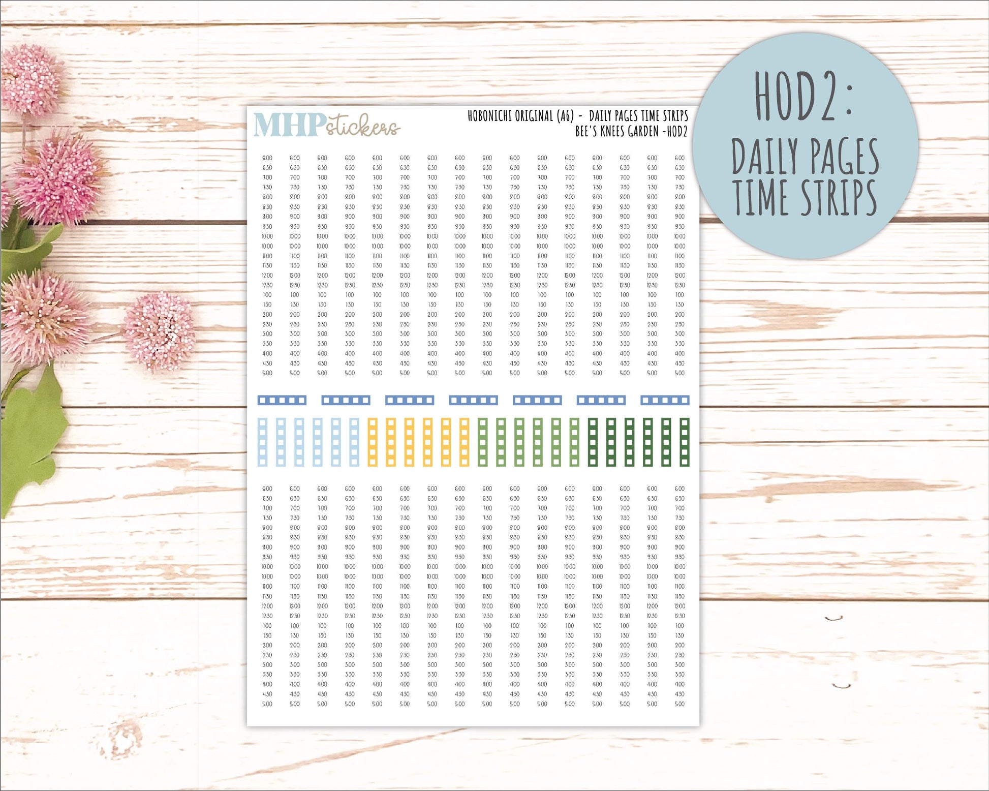 APRIL 2026 Stickers for Hobonichi Techo Original. A6 Planners "Bee's Knees Flowers" || HO