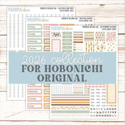 APRIL 2026 Stickers for Hobonichi Techo Original. A6 Planners "Easter Garden" || HO