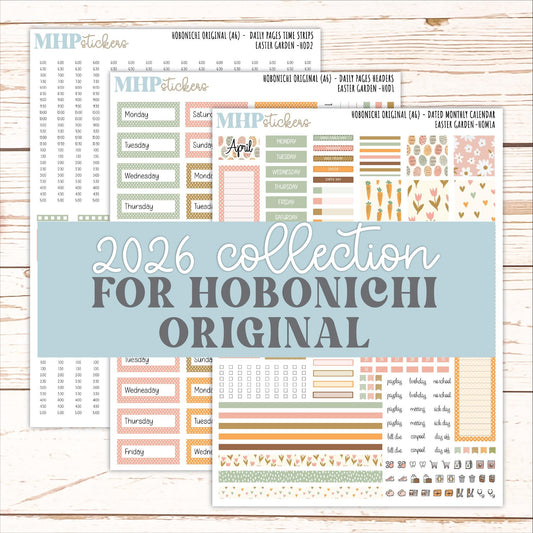 APRIL 2026 Stickers for Hobonichi Techo Original. A6 Planners "Easter Garden" || HO