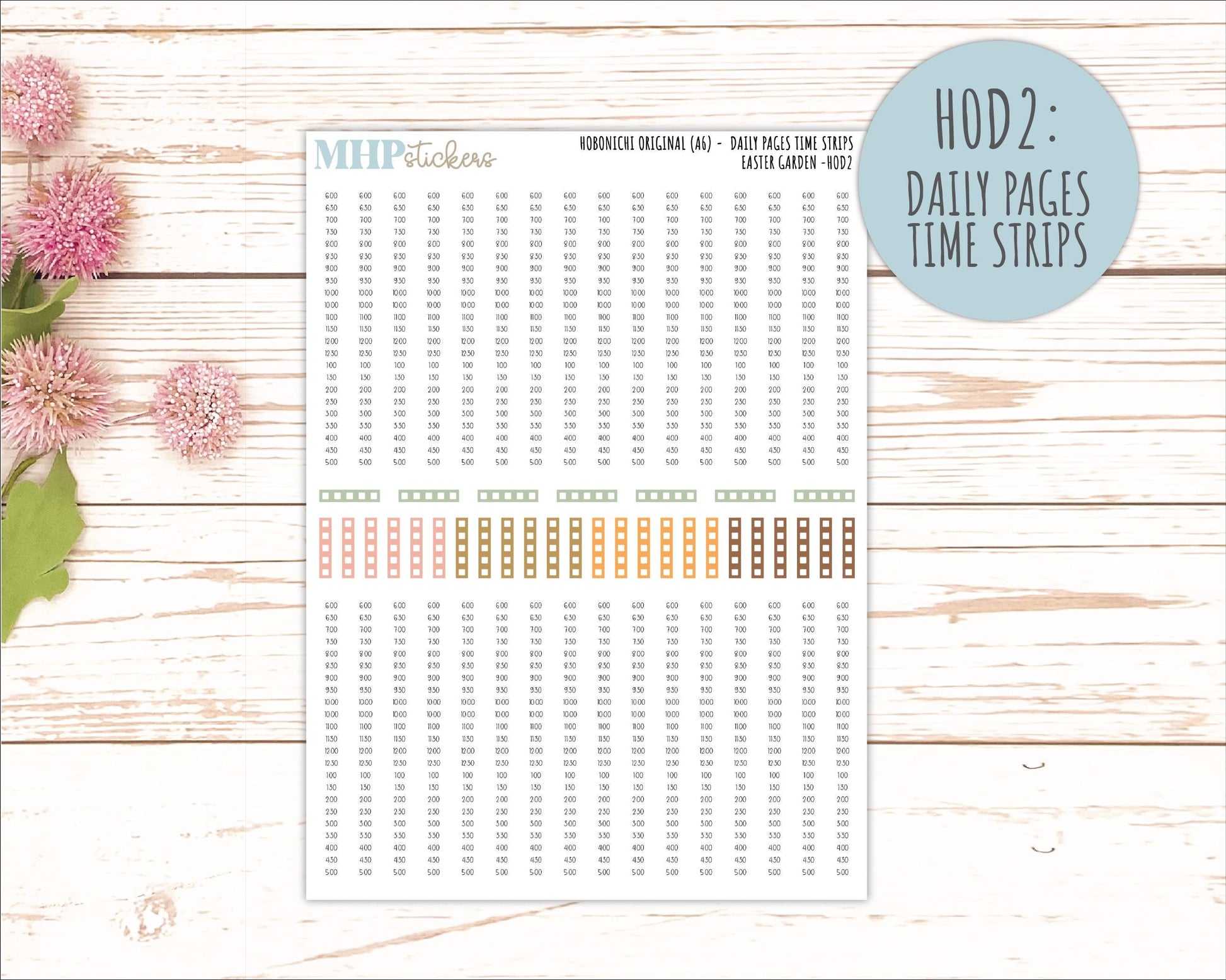 APRIL 2026 Stickers for Hobonichi Techo Original. A6 Planners "Easter Garden" || HO