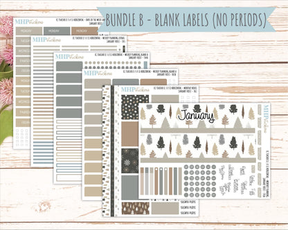 JANUARY Stickers for EC Teacher Lesson Planner - Horizontal Layout. 2026 Collection "January Frost" || ECTH