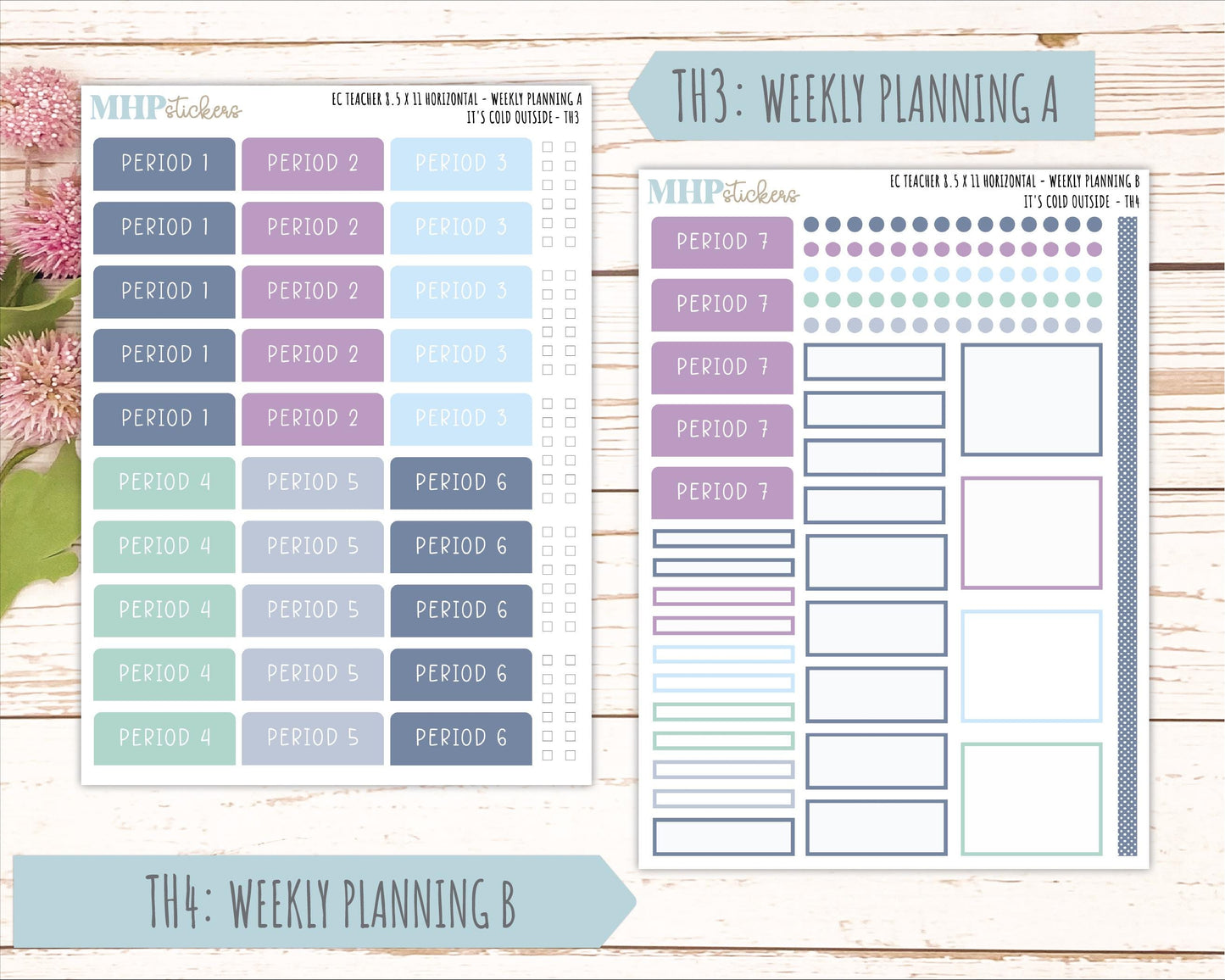 JANUARY Stickers for EC Teacher Lesson Planner - Horizontal Layout. 2026 Collection "It's Cold Outside" || ECTH