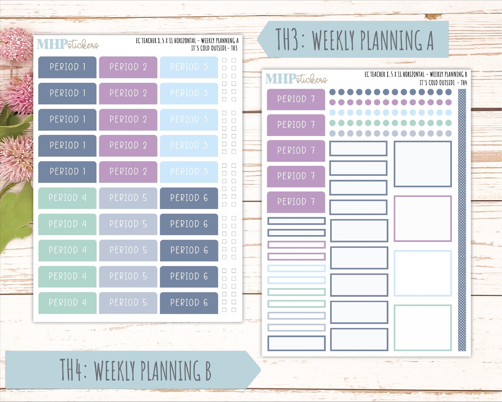 JANUARY Stickers for EC Teacher Lesson Planner - Horizontal Layout. 2026 Collection "It's Cold Outside" || ECTH