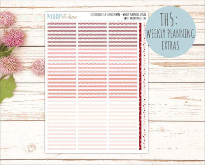 FEBRUARY Stickers for EC Teacher Lesson Planner - Horizontal Layout. 2026 Collection "Sweet Valentine" || ECTH