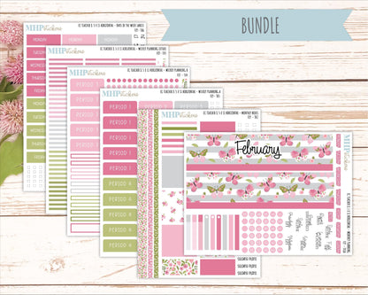 FEBRUARY Stickers for EC Teacher Lesson Planner - Horizontal Layout. 2026 Collection "Fly" || ECTH