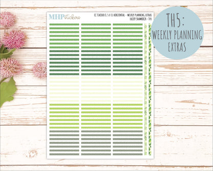 MARCH Stickers for EC Teacher Lesson Planner - Horizontal Layout. 2026 Collection "Lucky Shamrock" || ECTH