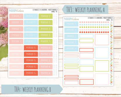 MARCH Stickers for EC Teacher Lesson Planner - Horizontal Layout. 2026 Collection "Spring" || ECTH