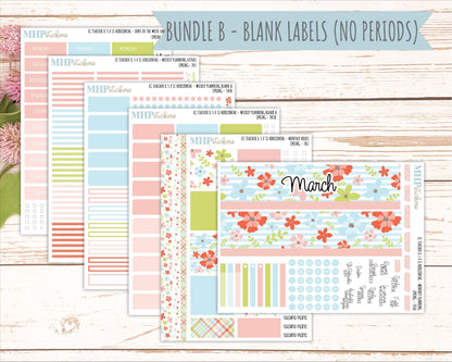 MARCH Stickers for EC Teacher Lesson Planner - Horizontal Layout. 2026 Collection "Spring" || ECTH