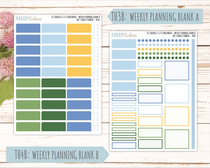 APRIL Stickers for EC Teacher Lesson Planner - Horizontal Layout. 2026 Collection "Bee's Knees Flowers" || ECTH
