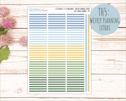 APRIL Stickers for EC Teacher Lesson Planner - Horizontal Layout. 2026 Collection "Bee's Knees Flowers" || ECTH