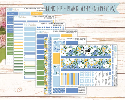 APRIL Stickers for EC Teacher Lesson Planner - Horizontal Layout. 2026 Collection "Bee's Knees Flowers" || ECTH