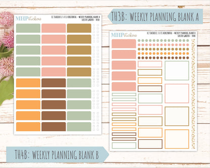 APRIL Stickers for EC Teacher Lesson Planner - Horizontal Layout. 2026 Collection "Easter Garden" || ECTH