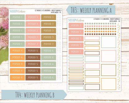 APRIL Stickers for EC Teacher Lesson Planner - Horizontal Layout. 2026 Collection "Easter Garden" || ECTH