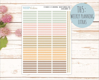 APRIL Stickers for EC Teacher Lesson Planner - Horizontal Layout. 2026 Collection "Easter Garden" || ECTH