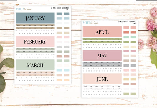 Neutral Color Monthly Headers Set for Laurel Denise small || LD423
