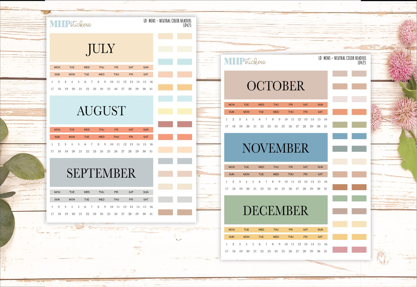 Neutral Color Monthly Headers Set for Laurel Denise small || LD423