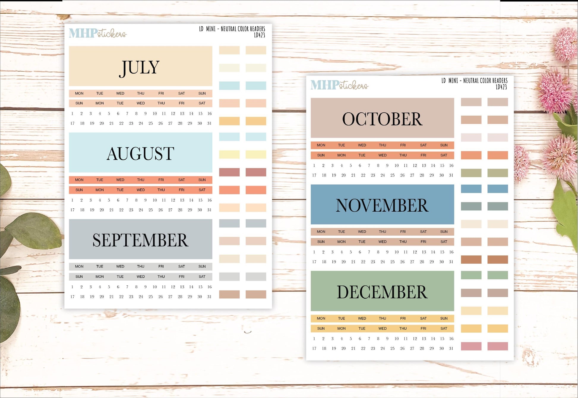 Neutral Color Monthly Headers Set for Laurel Denise small || LD423