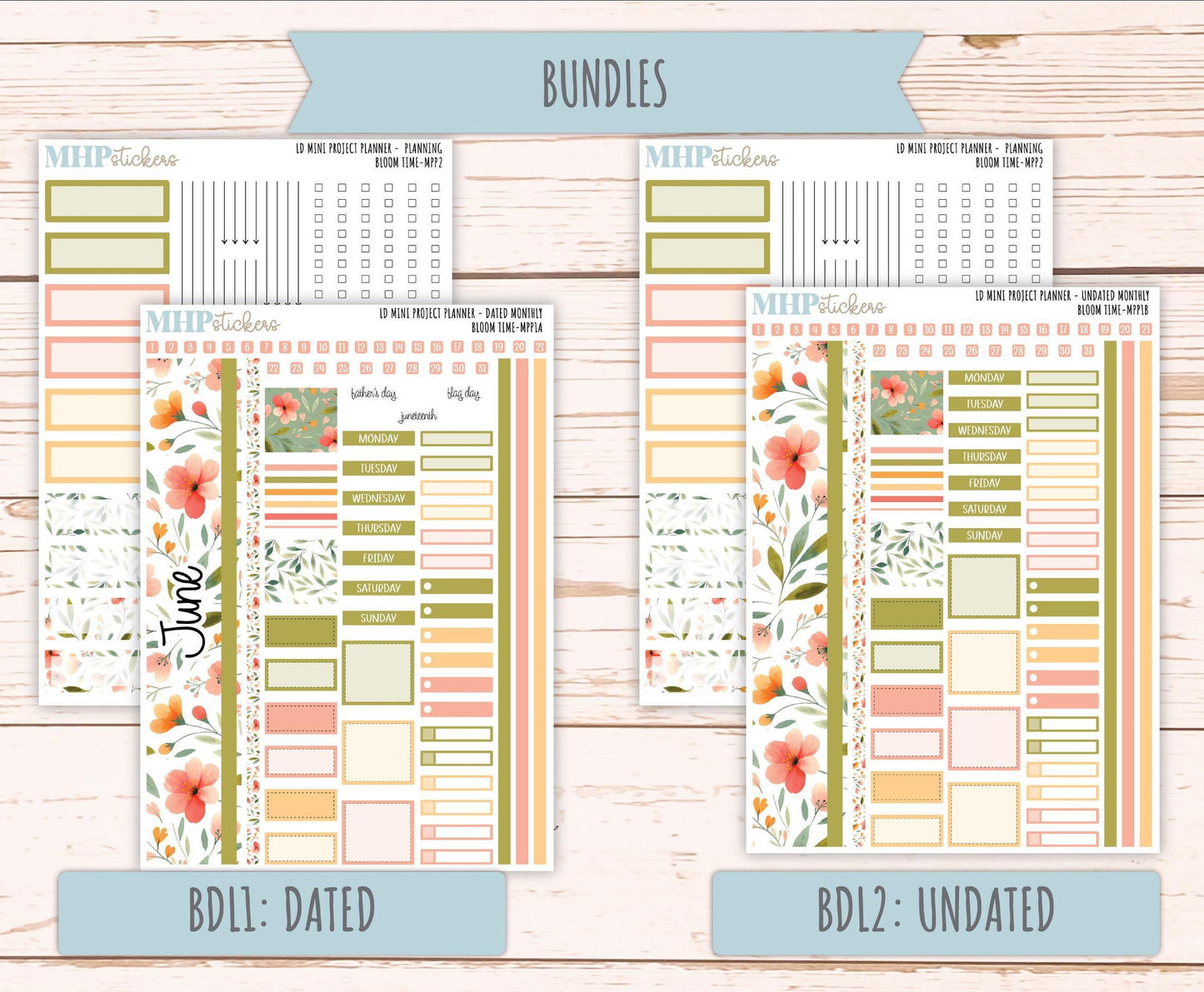JUNE 2025 Stickers for The Rose Small Laurel Denise Planner (Formerly Mini Project Planner) "Bloom Time" || MPPBT