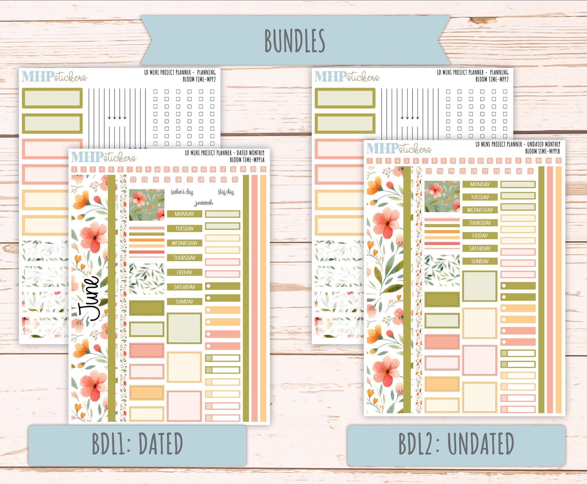 JUNE 2025 Stickers for The Rose Small Laurel Denise Planner (Formerly Mini Project Planner) "Bloom Time" || MPPBT