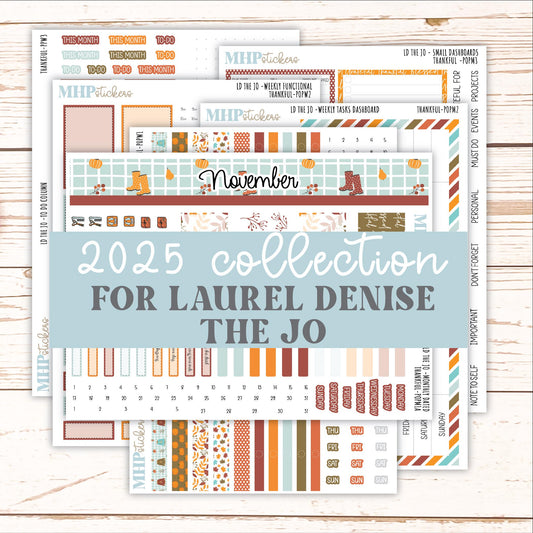 NOVEMBER 2025 Stickers for The Jo Laurel Denise Planner (Formerly Pop-Up Planner) "Thankful" || POP