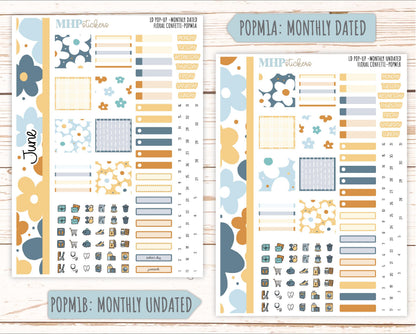 June 2025 Stickers for The Jo Laurel Denise Planner (Formerly Pop-Up Planner) "Floral Confetti" || POPFC