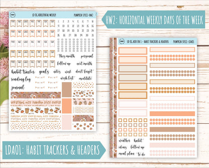 NOVEMBER Stickers for Large size Horizontal & Vertical Laurel Denise Planner. (Formerly Original or Standar Size) "Pumpkin Spice" || OGPS