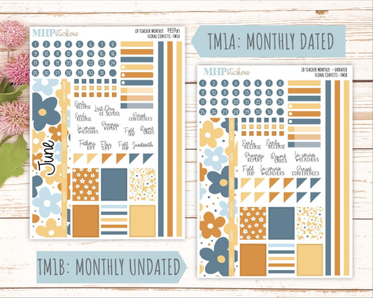 JUNE Stickers for The Valerie Laurel Denise Planner (Formerly Teacher Planner) "Floral Confetti" || TFC
