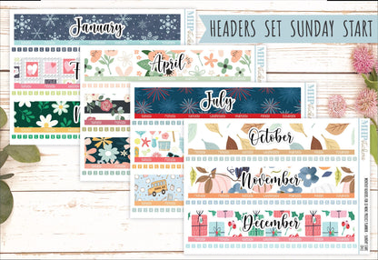 Monthly Headers Set for Laurel Denise Planner The Rose Small Planner (Formerly Mini Project Planner) || LD413