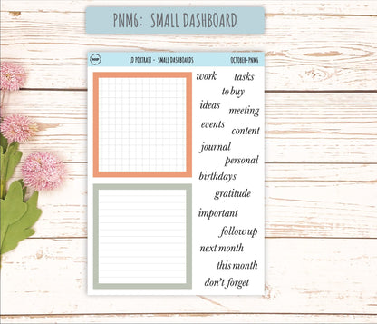 OCTOBER Stickers for The Scout Laurel Denise Planner (formerly Portrait Planner). Neutral Color || PN