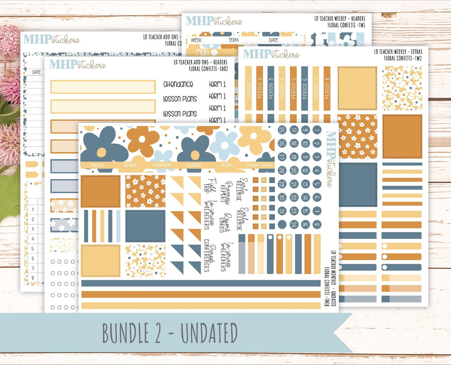 JUNE Stickers for The Valerie Laurel Denise Planner (Formerly Teacher Planner) "Floral Confetti" || TFC