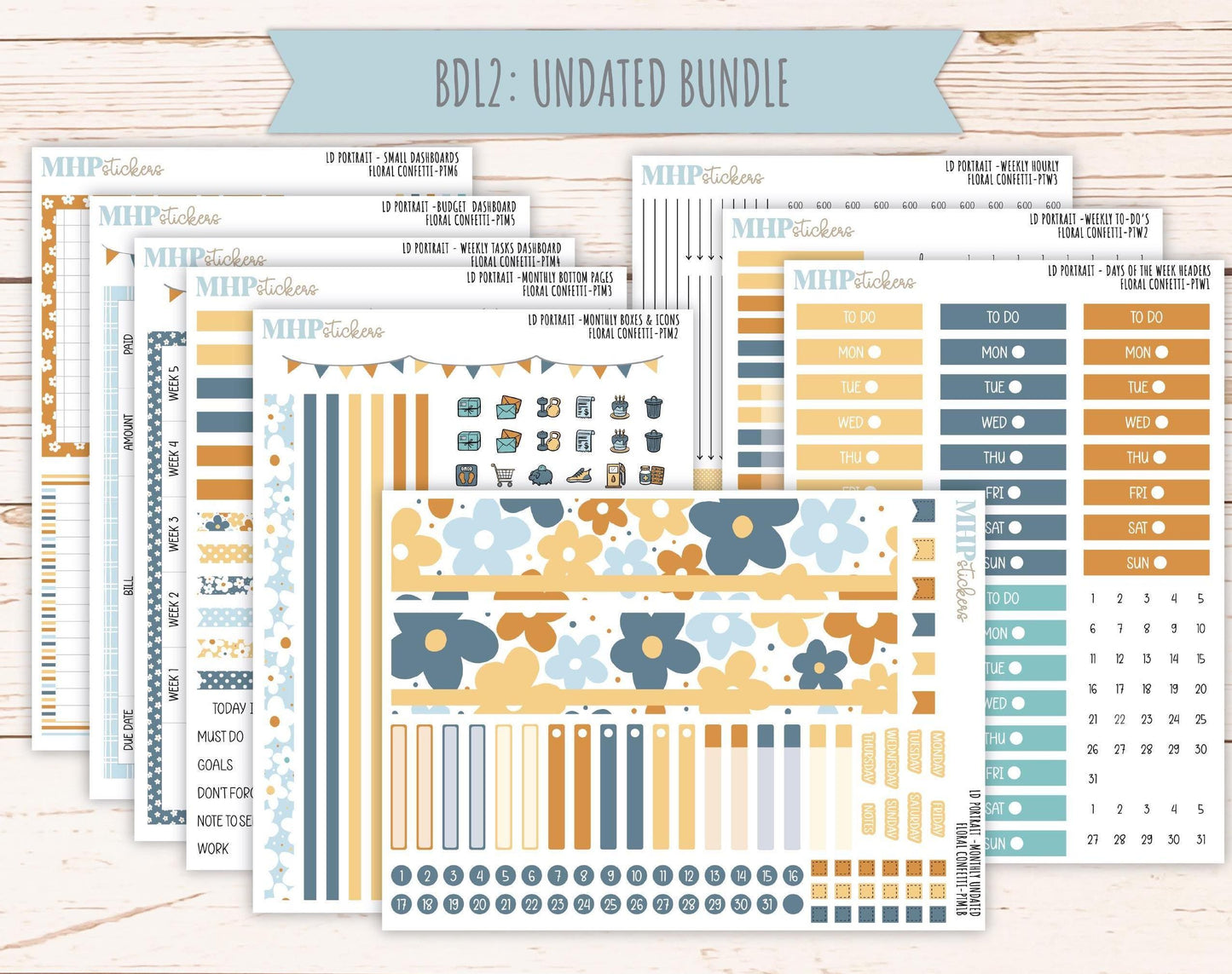 JUNE 2025 Stickers for The Scout Laurel Denise Planner (formerly Portrait Planner). "Floral Confetti" || PTFC