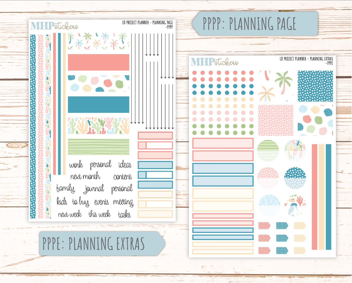 AUGUST Stickers for the large Laurel Denise Rose Planner (Formerly Project Planner) "Island Vibes" || PPIV