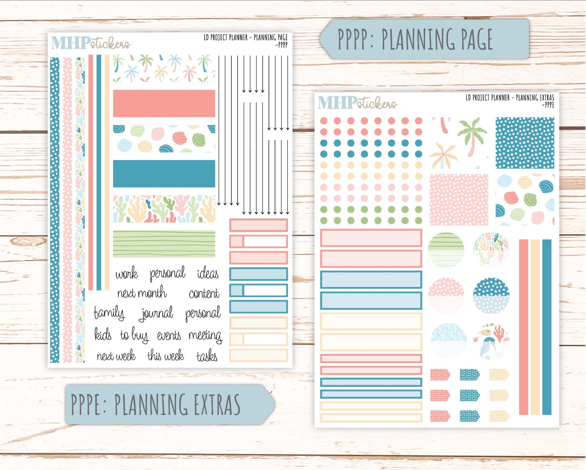 AUGUST Stickers for the large Laurel Denise Rose Planner (Formerly Project Planner) "Island Vibes" || PPIV