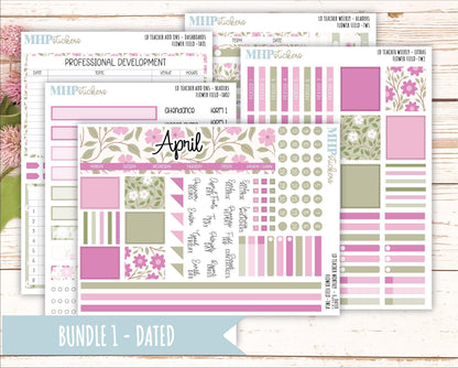 APRIL Stickers for The Valerie Laurel Denise Planner (Formerly Teacher Planner) "Flower Field" || TFF