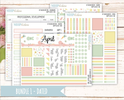 APRIL Stickers for The Valerie Laurel Denise Planner (Formerly Teacher Planner) "Happy Easter" || THE
