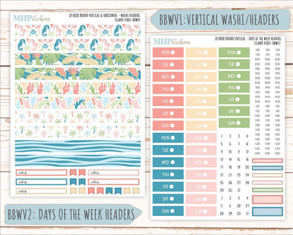 August 2025 Stickers for The Mae & The Kristy Laurel Denise Planners ( Formerly Book Bound Planner) "Island Vibes" || BB