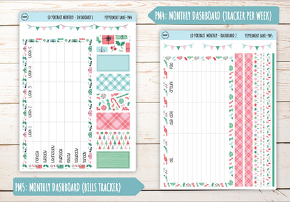 DECEMBER Stickers for The Scout Laurel Denise Planner (formerly Portrait Planner). "Peppermint Lane" || PPL