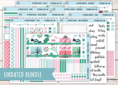 DECEMBER Stickers for The Scout Laurel Denise Planner (formerly Portrait Planner). "Peppermint Lane" || PPL