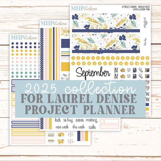 SEPTEMBER Stickers for the large Laurel Denise Rose Planner (Formerly Project Planner) "Gather and Bloom" || PP