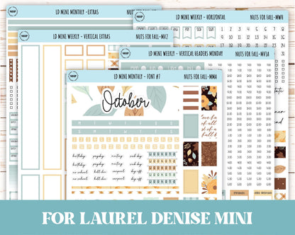 October Stickers for small Laurel Denise Planners "Nuts for Fall" || MNF
