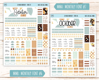 October Stickers for small Laurel Denise Planners "Nuts for Fall" || MNF