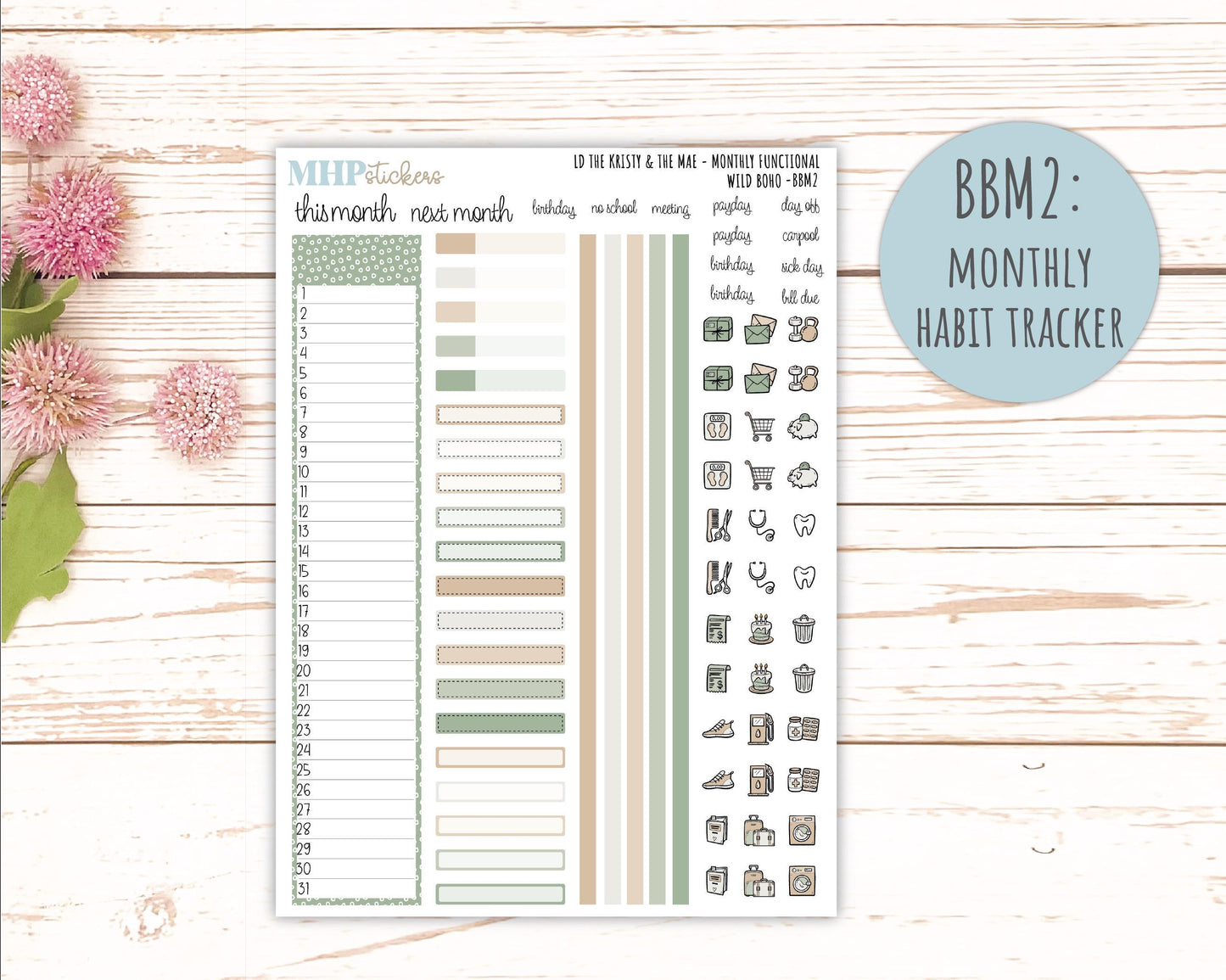 NOVEMBER 2025 Stickers for The Mae & The Kristy Laurel Denise Planners (Formerly Book Bound Planner) "Wild Boho" || BB