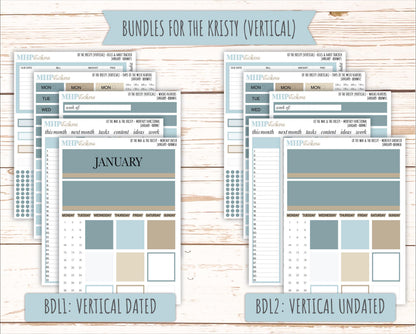 JANUARY Stickers for The Mae & Kristy Laurel Denise Planners (formerly Book Bound Planner). Neutral Color || BBN