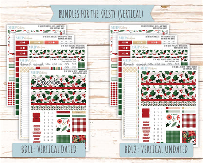 DECEMBER 2025 Stickers for The Mae & The Kristy Laurel Denise Planners ( Formerly Book Bound Planner) "Berry merry XMas" || BB