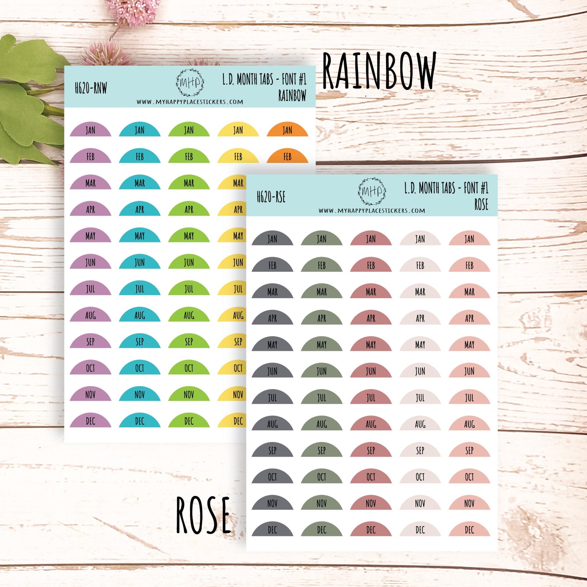 Abbreviated Month Tabs for Laurel Denise Large size Planners 2024 || H620