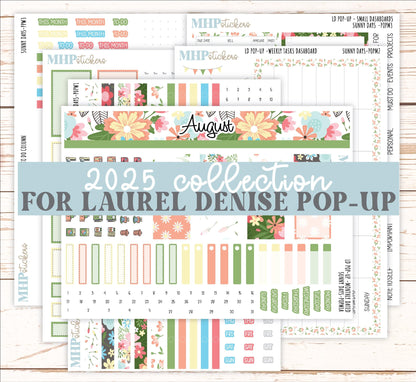 August 2025 Stickers for The Jo Laurel Denise Planner (Formerly Pop-Up Planner) "Sunny Days" || POPIV